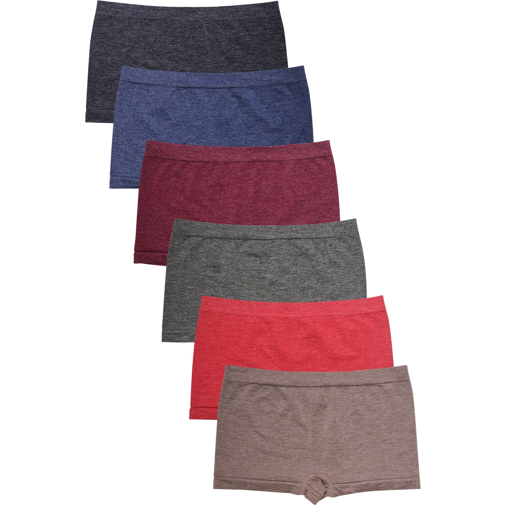 GLAMORAS Women Nylon Spandex Seamless Boyshort Panties, Free Size, Pack of  4, Red, Black, Beige, Pink