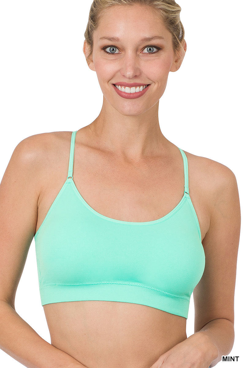 NWT Zenana Outfitters Strappy Back Removable Padded Sports Bra