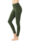 Women's Casual Stretch Active Wide Waistband Tight Leggings with Pockets