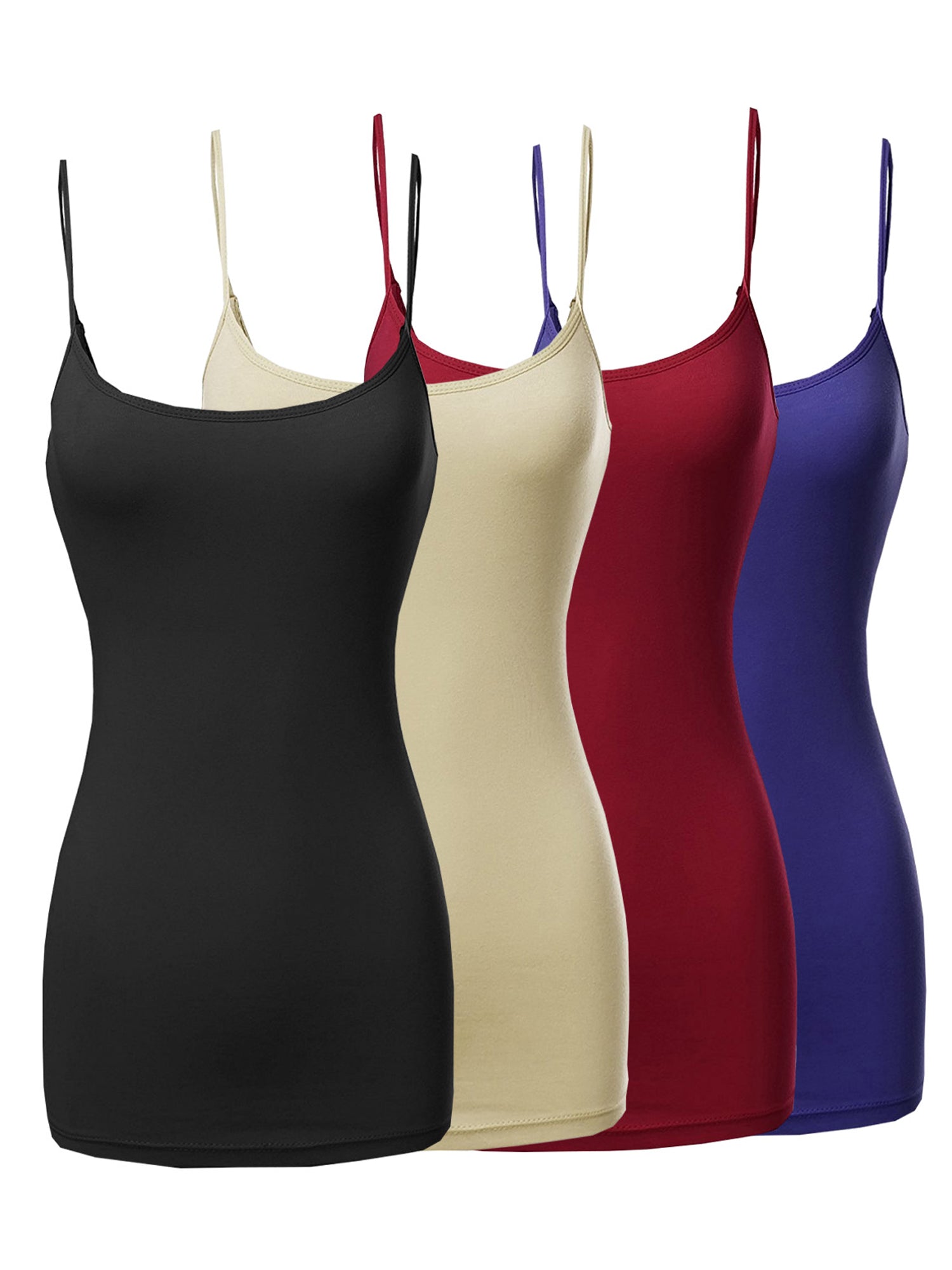 Long Camisole Tank Tops for Women Scoop Neck Sleeveless Camisole