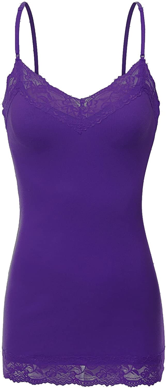 Buy Amante Solid Straight Neck Shoulder Straps Sleep Cami Purple