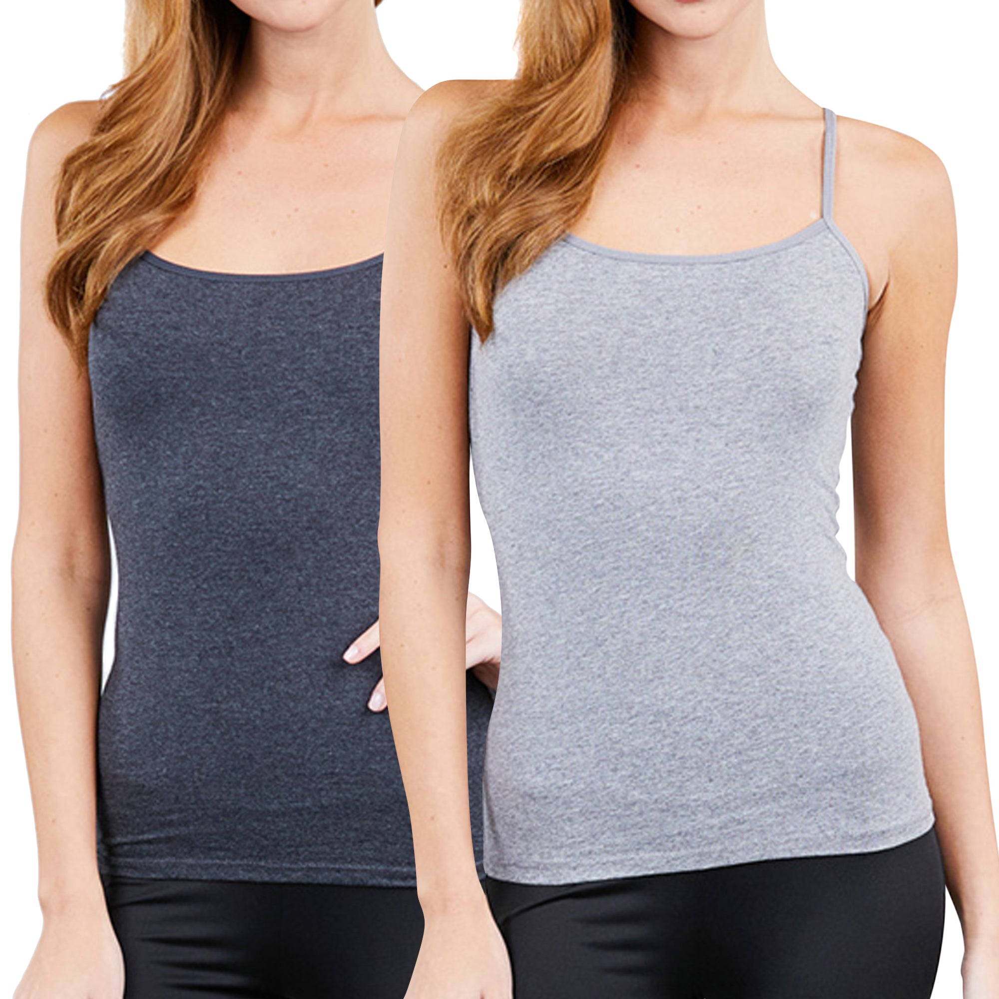 Women's Basic Camisole Undershirt Adjustable Spaghetti Strap Tank Top Shelf  Bras