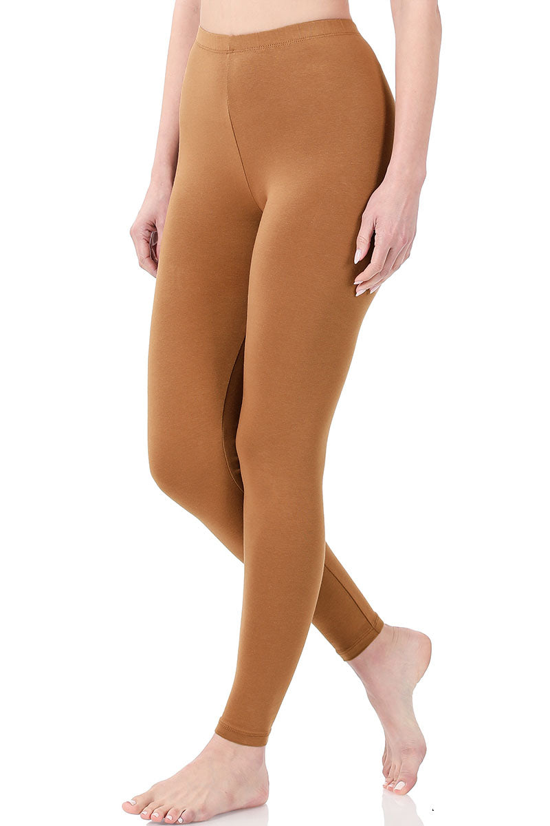 Ankle-length Cotton Pants - Light brown - Ladies
