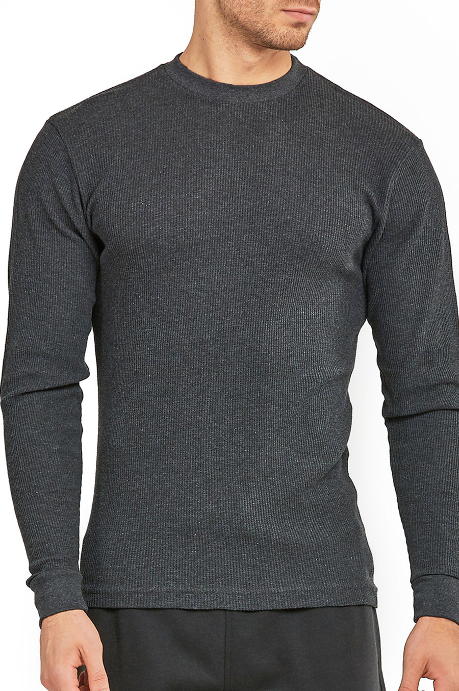Men's Classic Waffle Knit Heavyweight Cotton Long Sleeve Thermal T