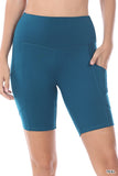 Zenana Plus Size Yoga Running Compression Exercise Exercise Biker Shorts with Side Pockets
